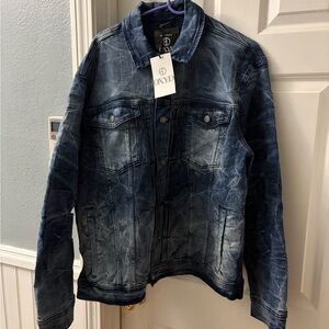 XYD Dark Wash Denim Jacket for Men